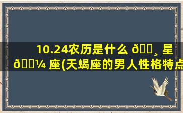 10.24农历是什么 🌸 星 🌼 座(天蝎座的男人性格特点)